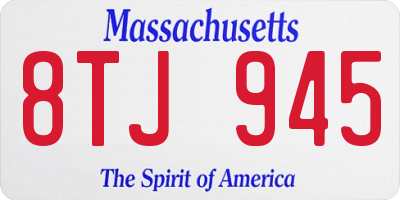 MA license plate 8TJ945