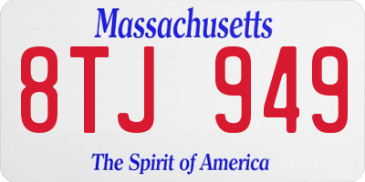MA license plate 8TJ949