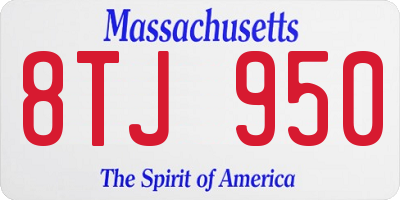 MA license plate 8TJ950