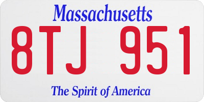 MA license plate 8TJ951