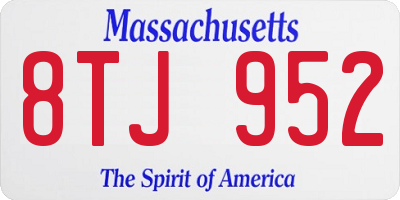 MA license plate 8TJ952