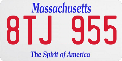 MA license plate 8TJ955