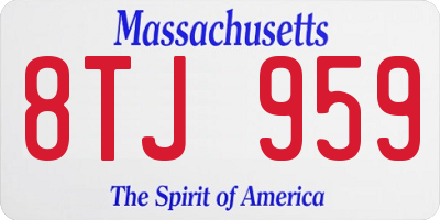 MA license plate 8TJ959