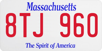 MA license plate 8TJ960