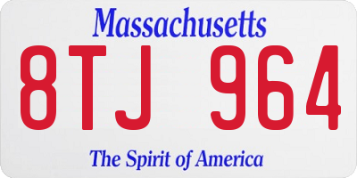MA license plate 8TJ964