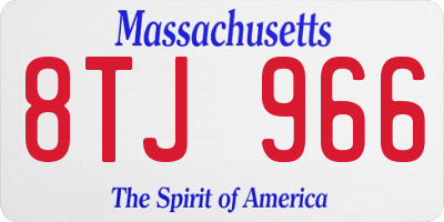 MA license plate 8TJ966