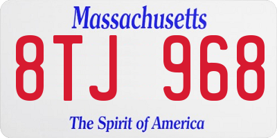 MA license plate 8TJ968
