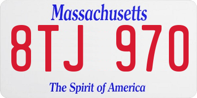 MA license plate 8TJ970