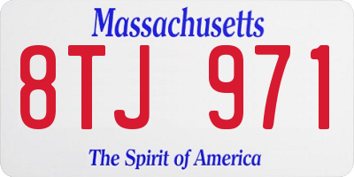 MA license plate 8TJ971