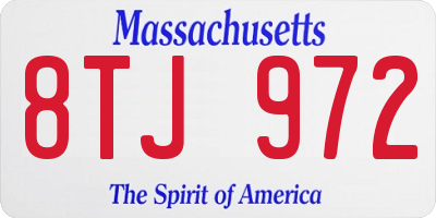 MA license plate 8TJ972