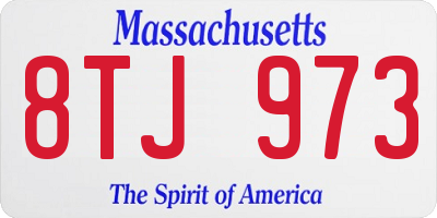 MA license plate 8TJ973