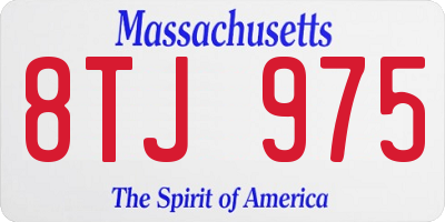 MA license plate 8TJ975