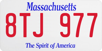 MA license plate 8TJ977