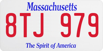 MA license plate 8TJ979