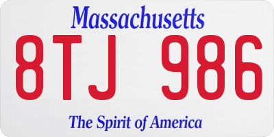 MA license plate 8TJ986
