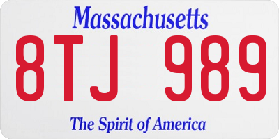 MA license plate 8TJ989