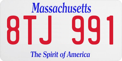 MA license plate 8TJ991