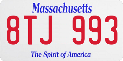 MA license plate 8TJ993