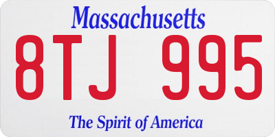 MA license plate 8TJ995