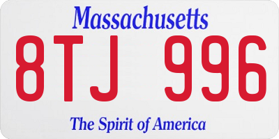 MA license plate 8TJ996
