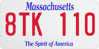 MA license plate 8TK110