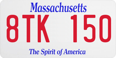 MA license plate 8TK150