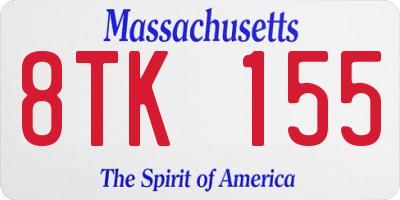 MA license plate 8TK155