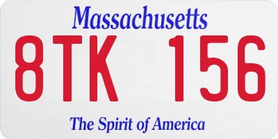 MA license plate 8TK156