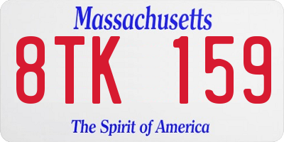 MA license plate 8TK159