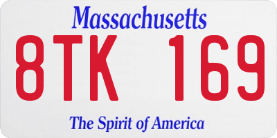 MA license plate 8TK169