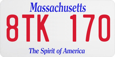 MA license plate 8TK170