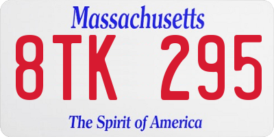 MA license plate 8TK295