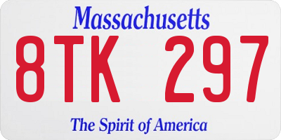 MA license plate 8TK297