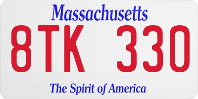 MA license plate 8TK330