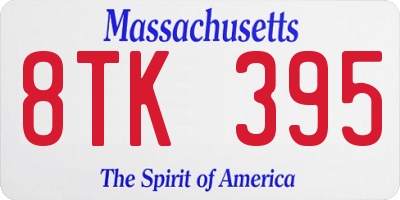 MA license plate 8TK395