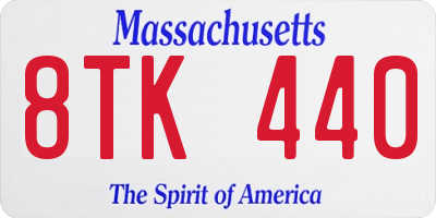 MA license plate 8TK440