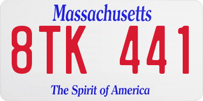 MA license plate 8TK441