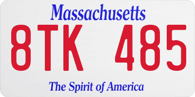 MA license plate 8TK485