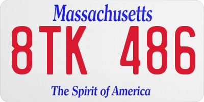 MA license plate 8TK486