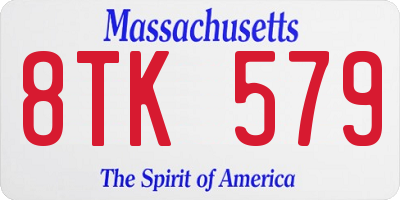 MA license plate 8TK579
