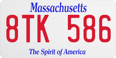 MA license plate 8TK586