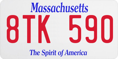 MA license plate 8TK590