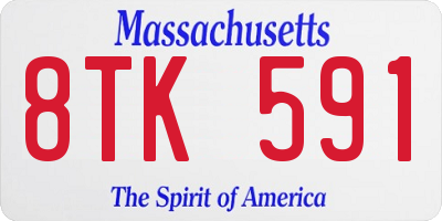 MA license plate 8TK591
