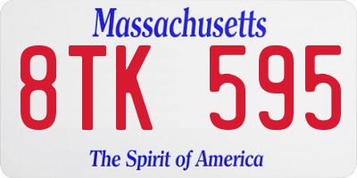 MA license plate 8TK595