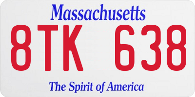 MA license plate 8TK638