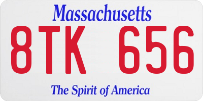 MA license plate 8TK656