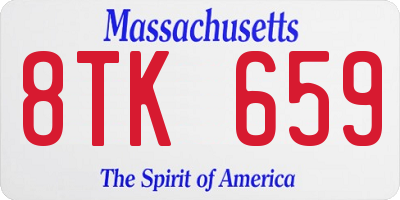 MA license plate 8TK659