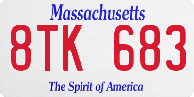 MA license plate 8TK683