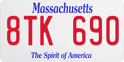 MA license plate 8TK690