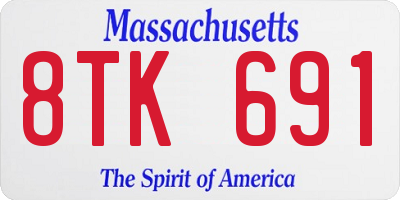 MA license plate 8TK691